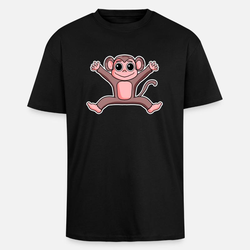 Monkey - Unisex Oversized Heavyweight T-shirt - black