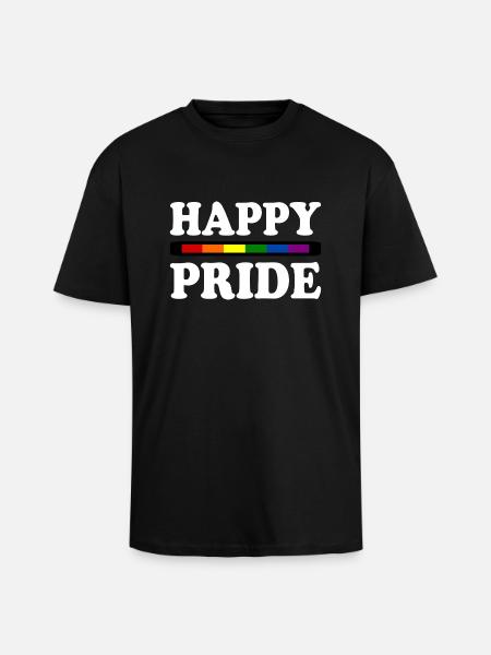 Happy pride - Unisex Oversized Heavyweight T-shirt - black