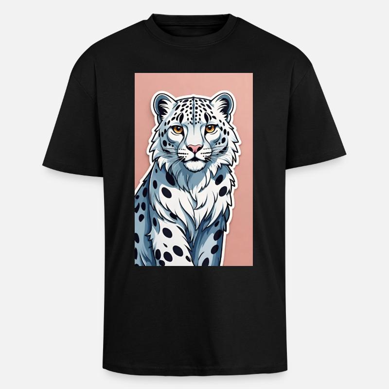 Snow Leopard | Leopard | Predator - Unisex Oversized Heavyweight T-shirt - black