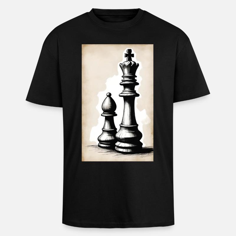 Échecs | Pièce d’échecs | Joueur d’échecs - T-shirt unisexe oversize épais - noir