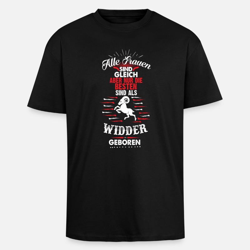 Widder Sternzeichen - Oversized Heavyweight Unisex T-Shirt - Schwarz