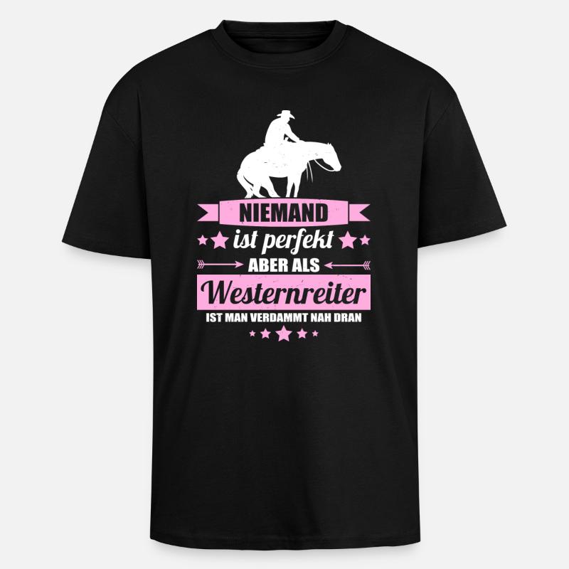 Westernreiter - Oversized Heavyweight Unisex T-Shirt - Schwarz