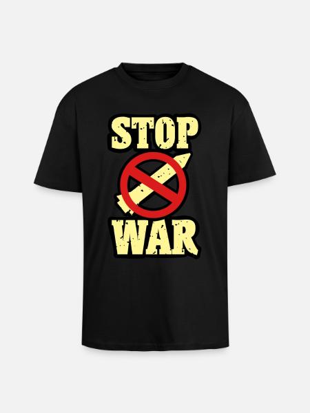 Against war - Unisex Oversized Heavyweight T-shirt - black