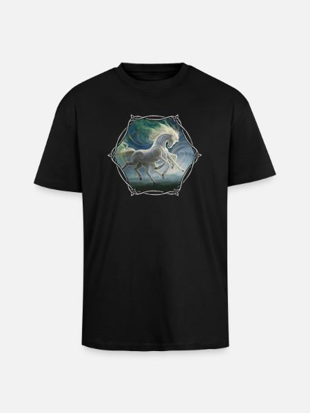 Sleipnir - Oversized Heavyweight Unisex T-Shirt - Schwarz