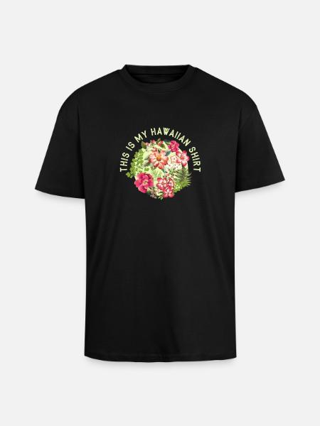Hawaii Hemd - Oversized Heavyweight Unisex T-Shirt - Schwarz