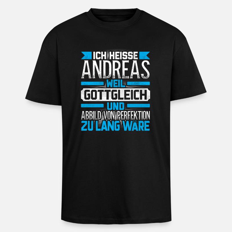 ANDREAS - Gottgleich - Oversized Heavyweight Unisex T-Shirt - Schwarz