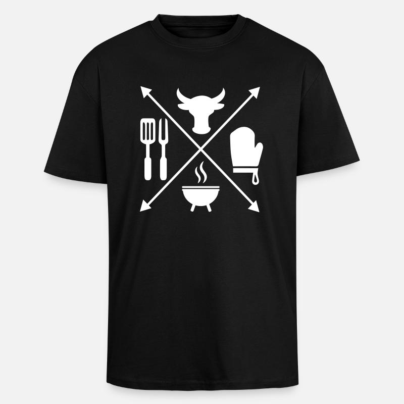 grillage - T-shirt unisexe oversize épais - noir