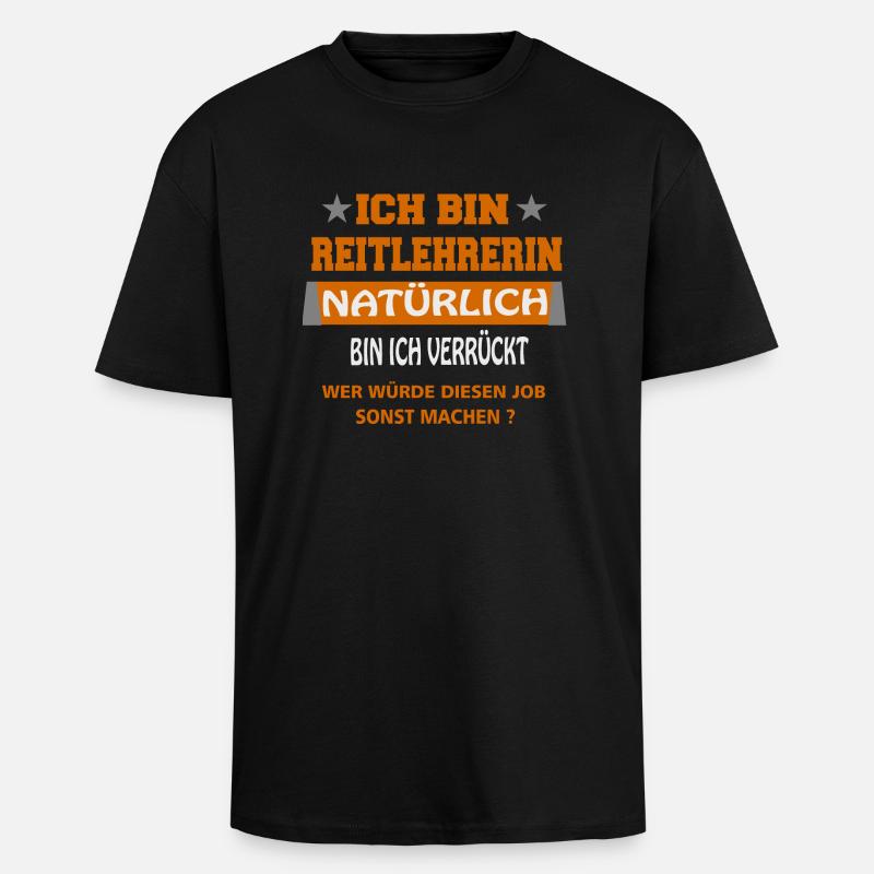 Reitlehrerin - Oversized Heavyweight Unisex T-Shirt - Schwarz