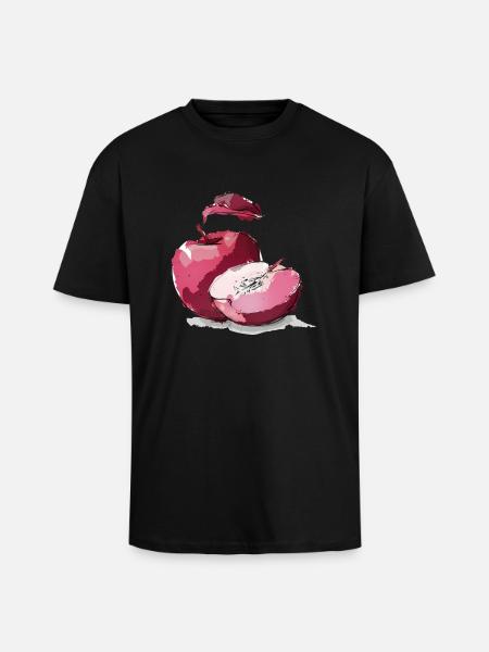 Apple red beautiful apple red - Unisex Oversized Heavyweight T-shirt - black