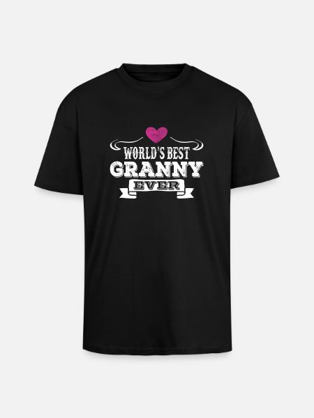 World's Best Granny Ever - Unisex Oversized Heavyweight T-shirt - black