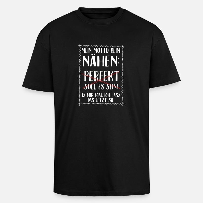 Nähen is mir egal - Oversized Heavyweight Unisex T-Shirt - Schwarz