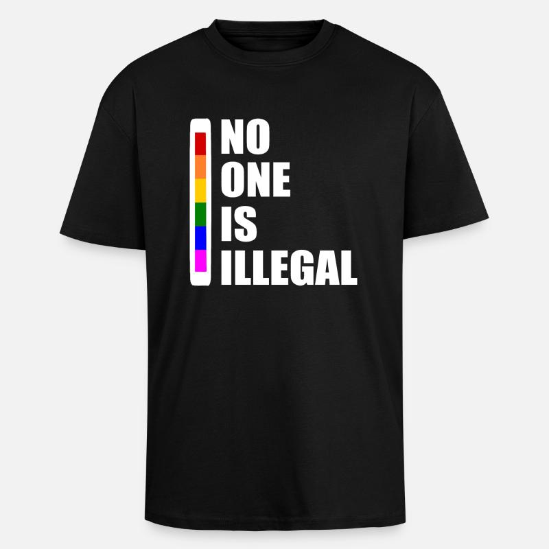 No one is illegal - Unisex Oversized Heavyweight T-shirt - black