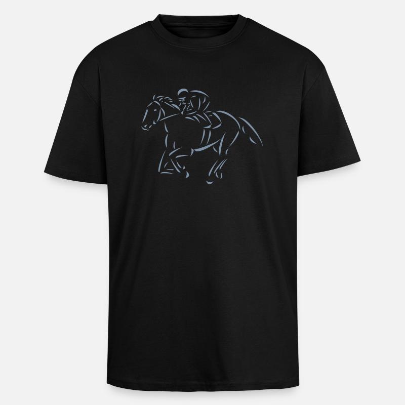Cheval de course - T-shirt unisexe oversize épais - noir