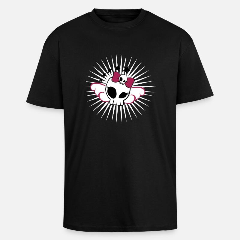 Skull Girl - T-shirt unisexe oversize épais - noir