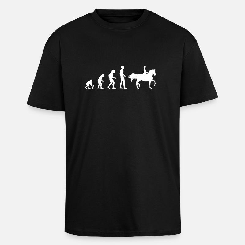Evolution Dressur - Oversized Heavyweight Unisex T-Shirt - Schwarz