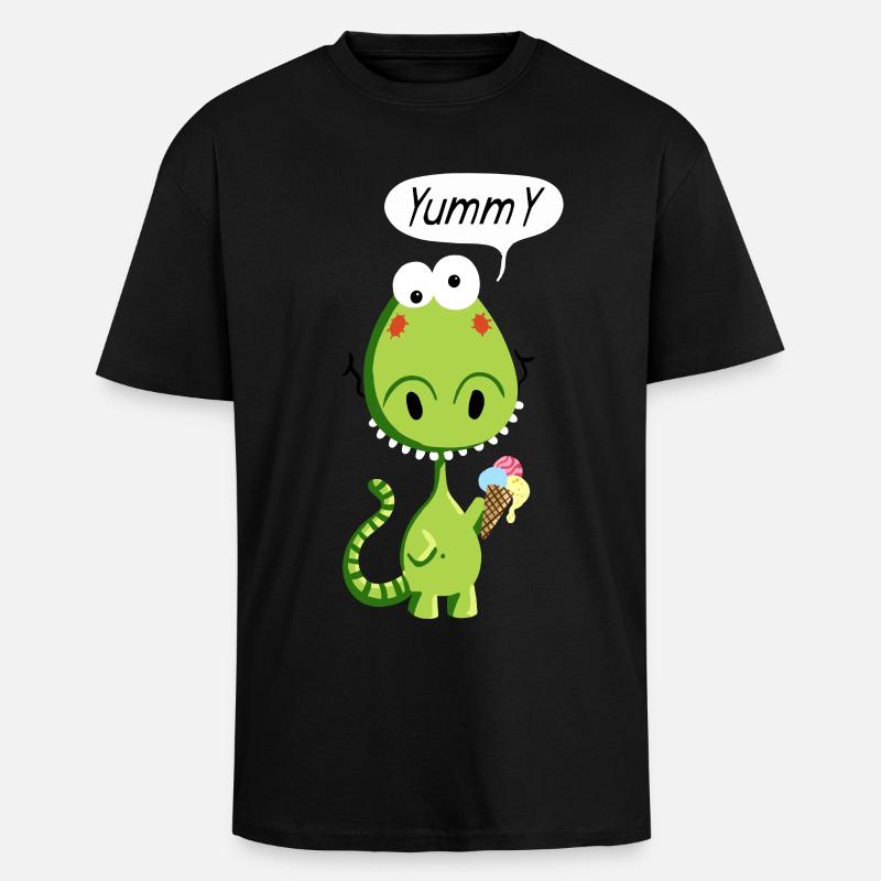 Drôle Dragon - Dragons - Comique - T-shirt unisexe oversize épais - noir