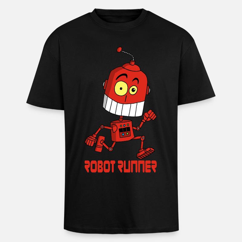 Roboter-Läufer - Oversized Heavyweight Unisex T-Shirt - Schwarz