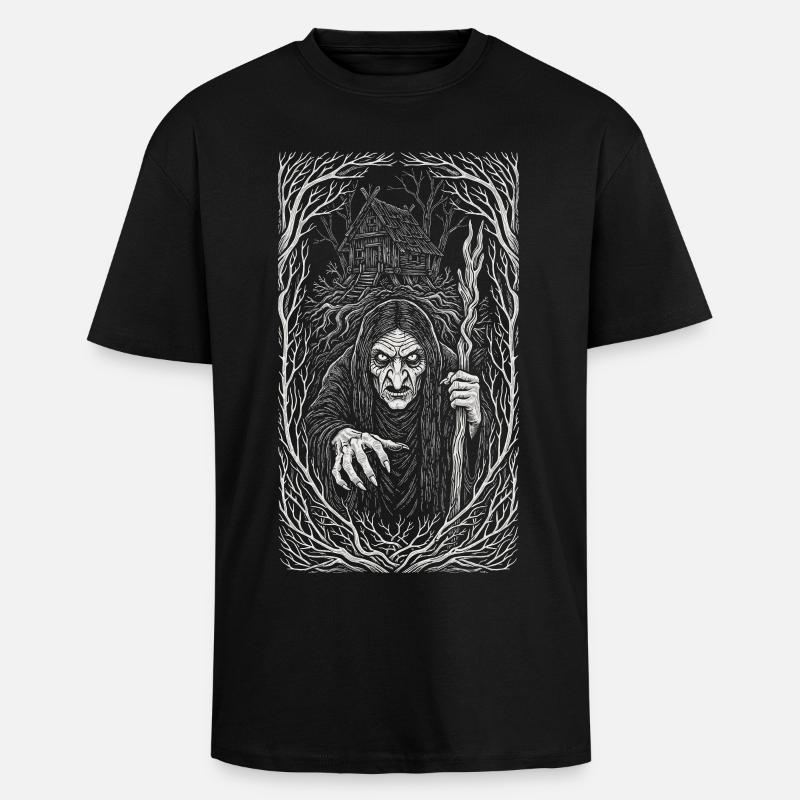 Baba Yaga Dunkle Slawische Hexenkunst - Oversized Heavyweight Unisex T-Shirt - Schwarz