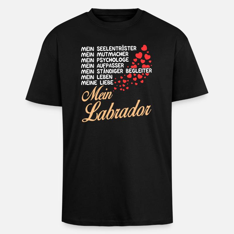 Labrador - Mein - Oversized Heavyweight Unisex T-Shirt - Schwarz
