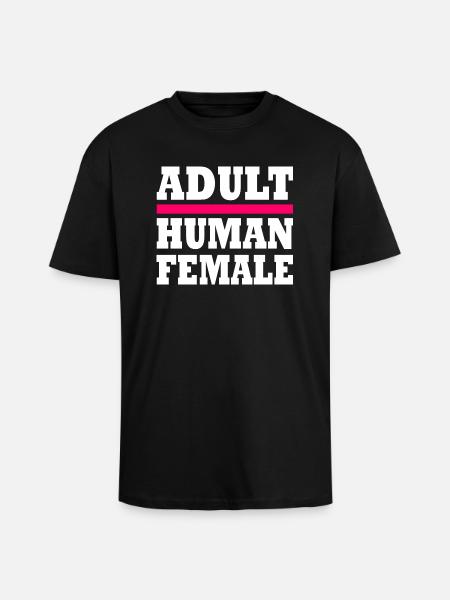 adult human female - Unisex Oversized Heavyweight T-shirt - black