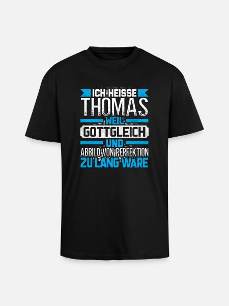 THOMAS - Gottgleich - Oversized Heavyweight Unisex T-Shirt - Schwarz