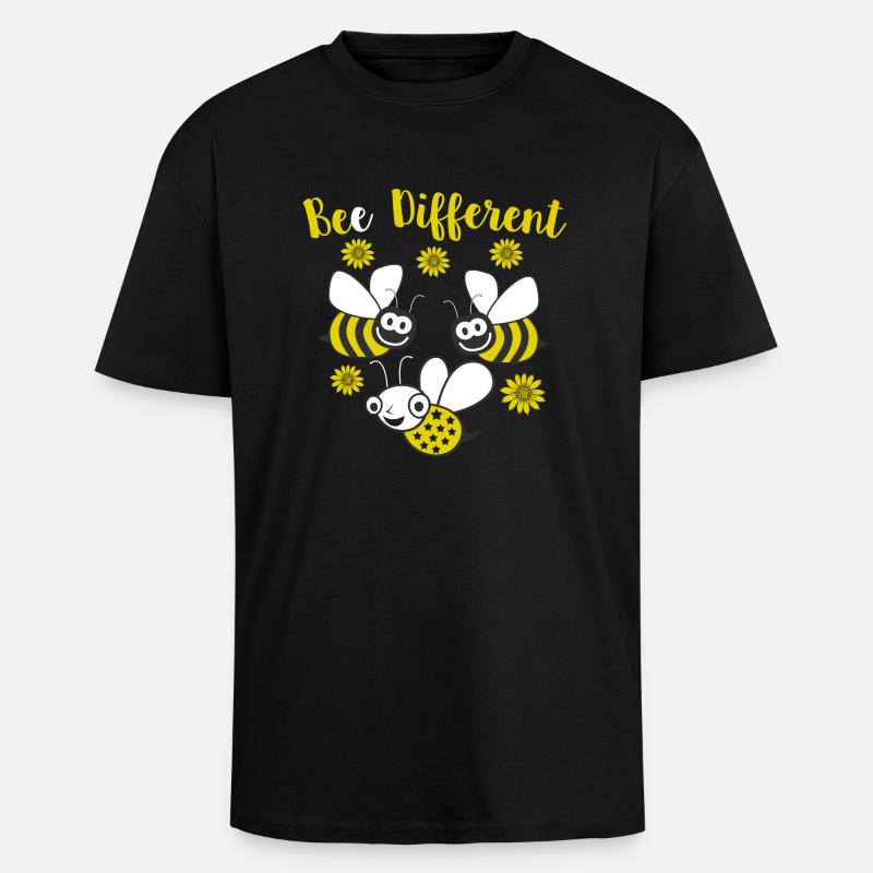 Bee différent - T-shirt unisexe oversize épais - noir