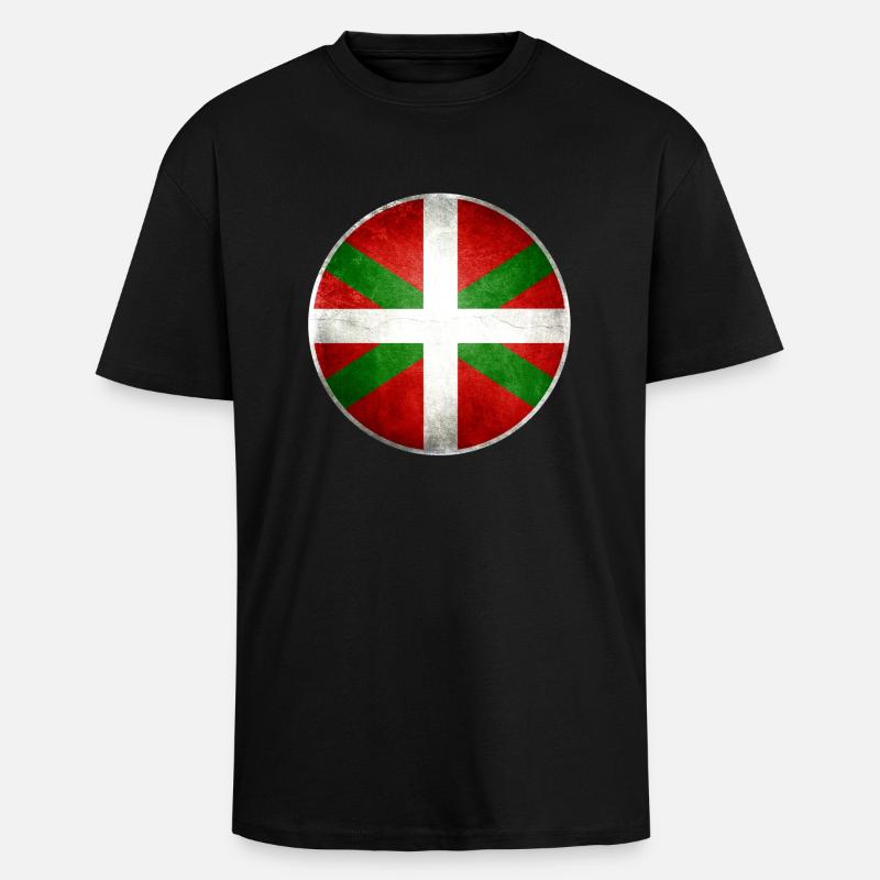 Basque drapeau 2 - T-shirt unisexe oversize épais - noir