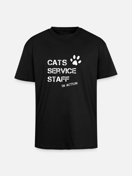 Cats Service Katze Personal - Oversized Heavyweight Unisex T-Shirt - Schwarz