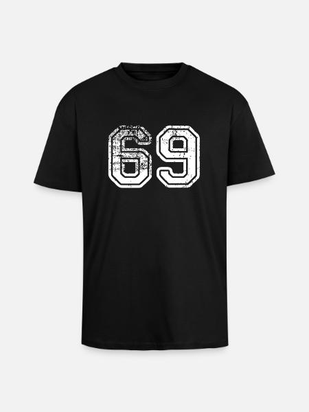 69 - T-shirt unisexe oversize épais - noir