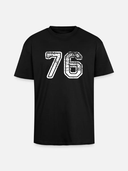 76 - Oversized Heavyweight Unisex T-Shirt - Schwarz