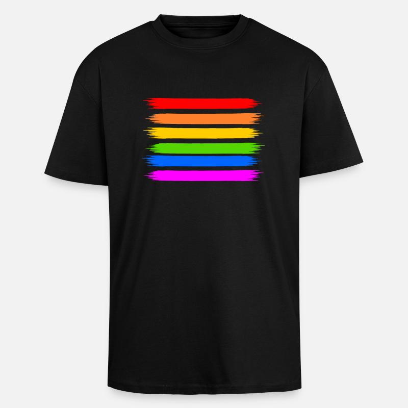 Regenbogen Regenbogenfahne - Oversized Heavyweight Unisex T-Shirt - Schwarz