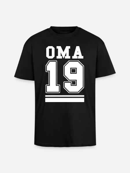 Oma 2019 19 - Oversized Heavyweight Unisex T-Shirt - Schwarz
