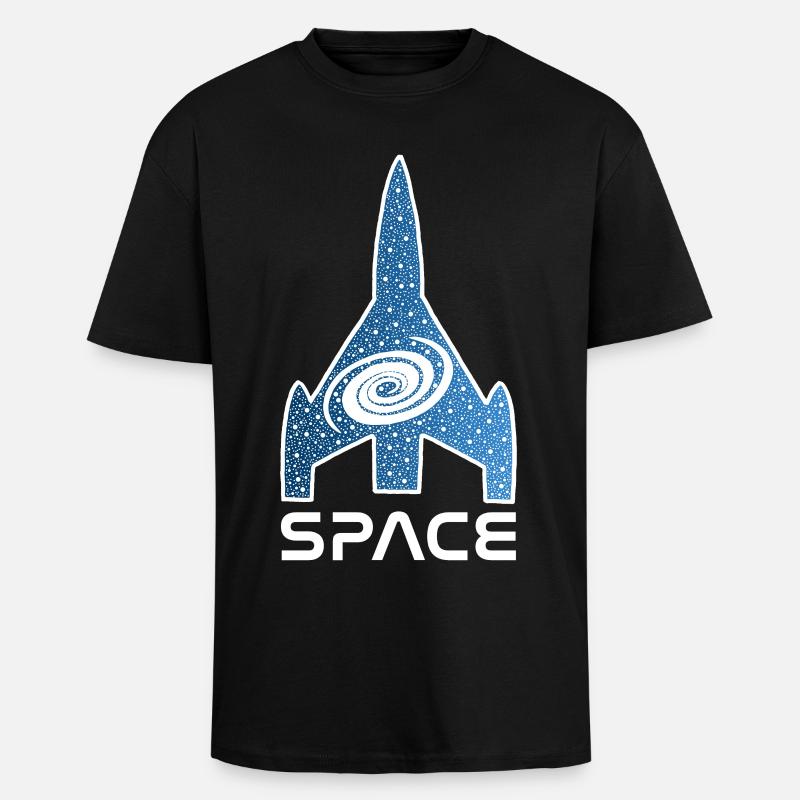 Sternengalaxie-Rakete - Oversized Heavyweight Unisex T-Shirt - Schwarz