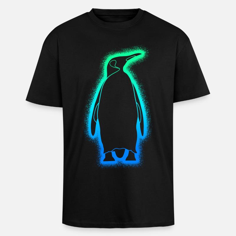 Pinguine Jungen Herren Kinder Pinguin - Oversized Heavyweight Unisex T-Shirt - Schwarz