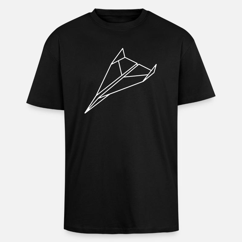 Papier _Flugzeug_a1 - Oversized Heavyweight Unisex T-Shirt - Schwarz