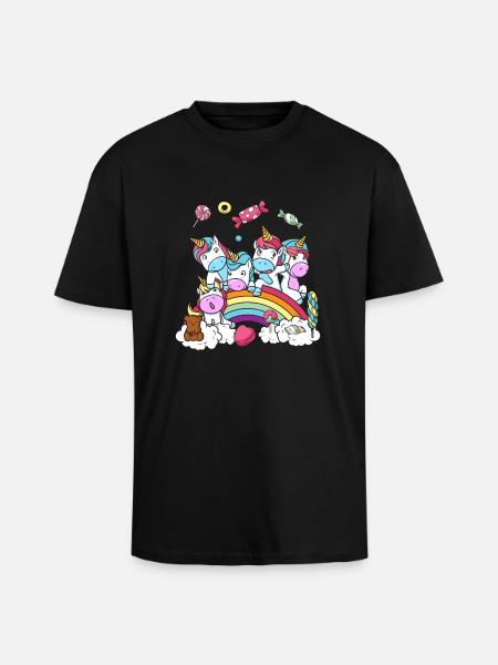 Birthday Gift Unicorn Party Daughter - Unisex Oversized Heavyweight T-shirt - black