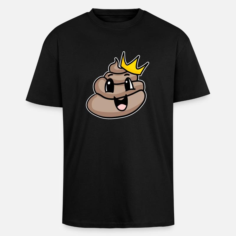 Roi du caca - T-shirt unisexe oversize épais - noir