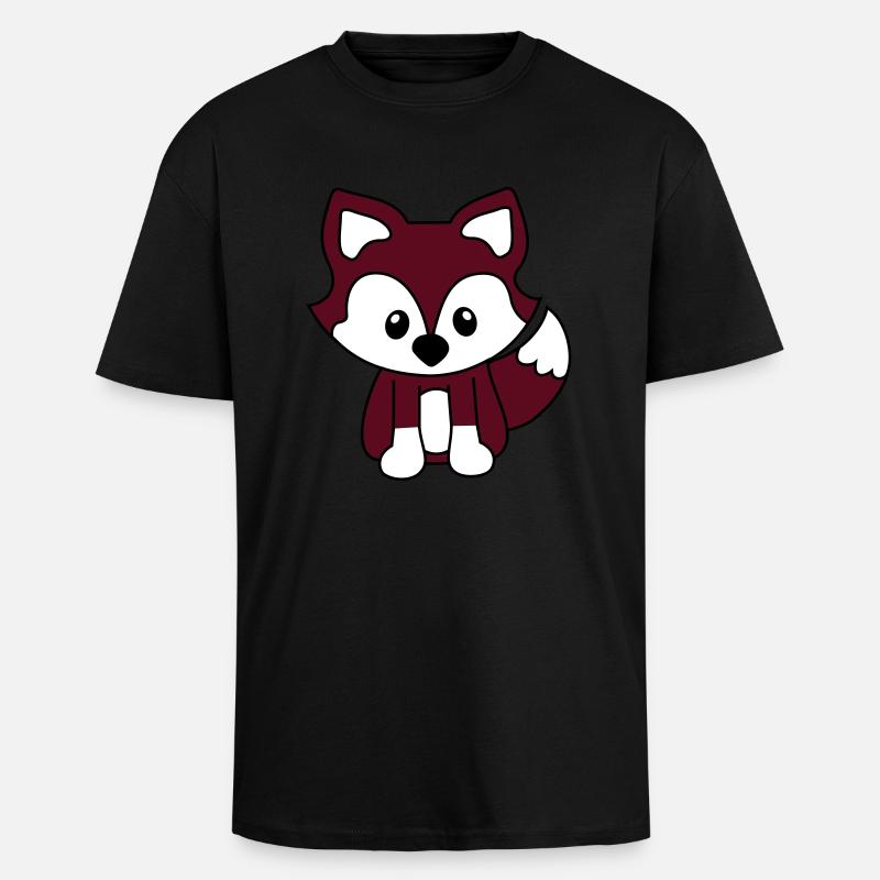 Süßer Fuchs - Oversized Heavyweight Unisex T-Shirt - Schwarz