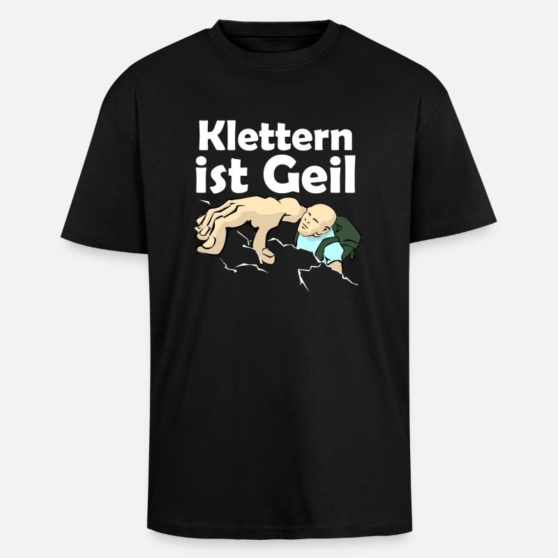 Klettern ist Geil | Klettern - Oversized Heavyweight Unisex T-Shirt - Schwarz