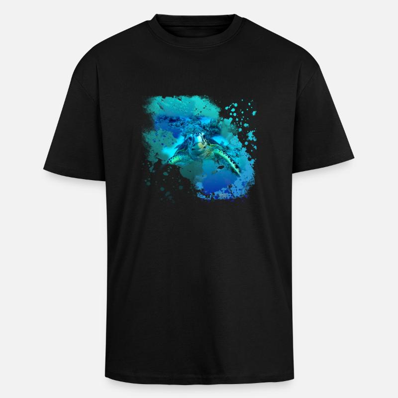 Turtlebay - Oversized Heavyweight Unisex T-Shirt - Schwarz