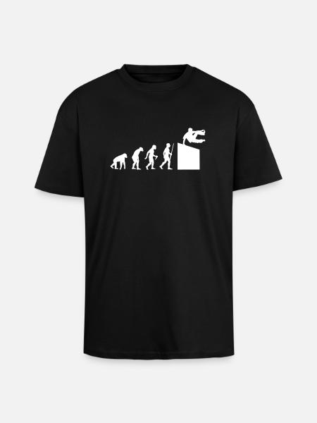 Evolution Parkour - Oversized Heavyweight Unisex T-Shirt - Schwarz