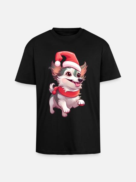 Xmas Paw Delight - Unisex Oversized Heavyweight T-shirt - black