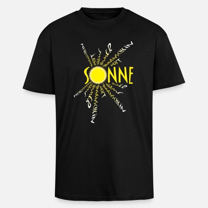 Sonne Sonnenschein - Oversized Heavyweight Unisex T-Shirt - Schwarz