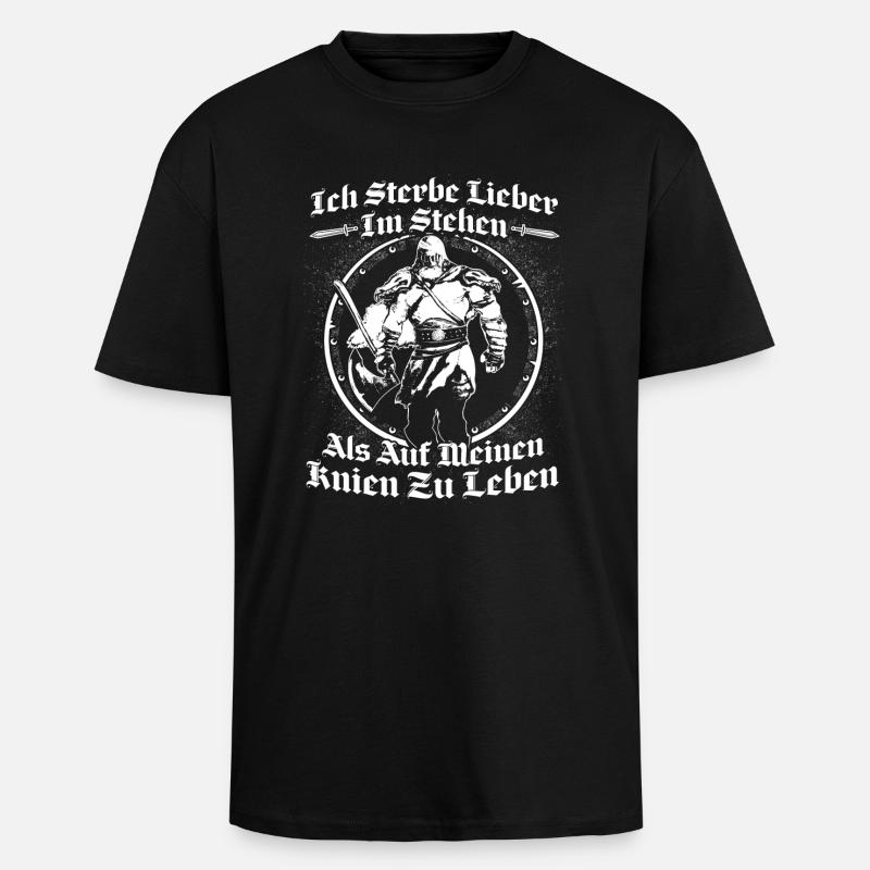 Wikinger - stehend - Oversized Heavyweight Unisex T-Shirt - Schwarz
