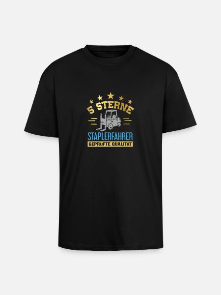 Stapler / Staplerfahrer - Oversized Heavyweight Unisex T-Shirt - Schwarz