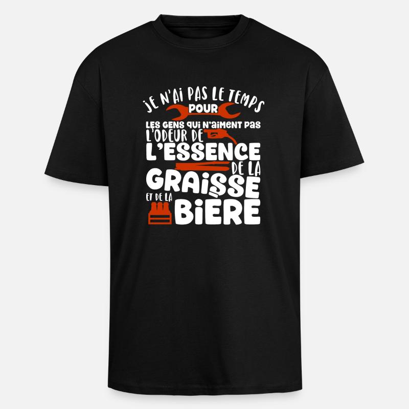 L'odeur de l'essence cadeau - T-shirt unisexe oversize épais - noir