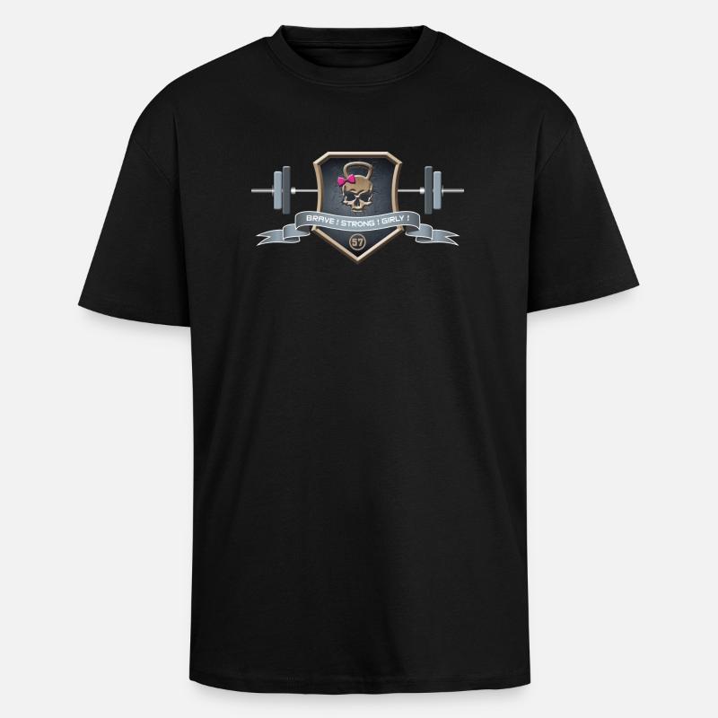 Logo Braves Strong Girly - Oversized Heavyweight Unisex T-Shirt - Schwarz