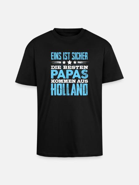 HOLLAND - papa - Oversized Heavyweight Unisex T-Shirt - Schwarz