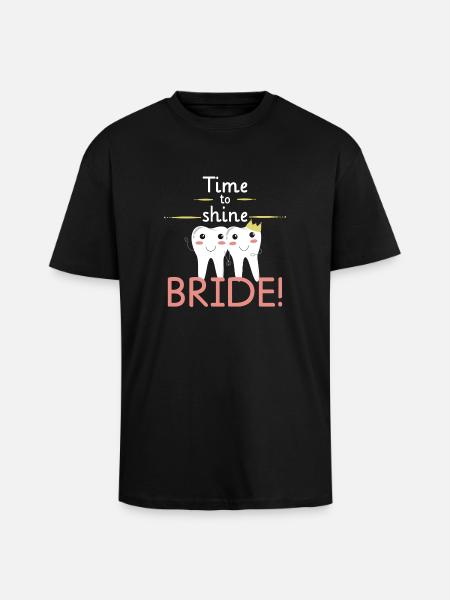 time to shine bride - Oversized Heavyweight Unisex T-Shirt - Schwarz