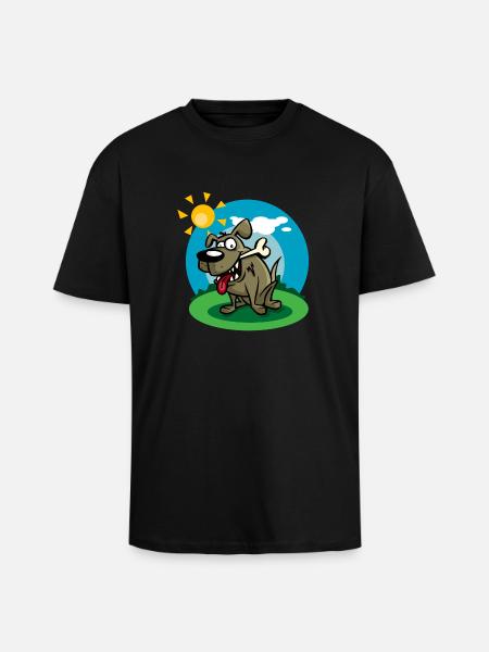 funny_dog - Unisex Oversized Heavyweight T-shirt - black